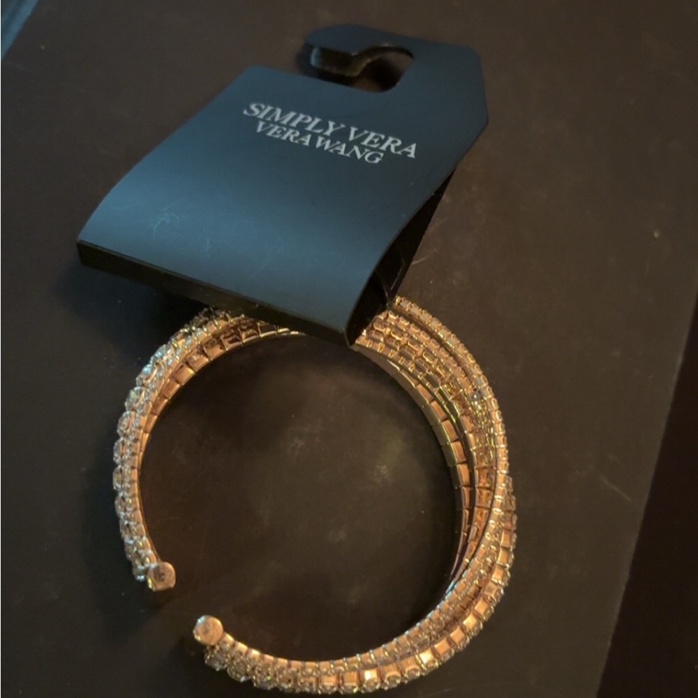 Simply Vera by Vera Wang  Gold Crystal Open Cuff Bracelet